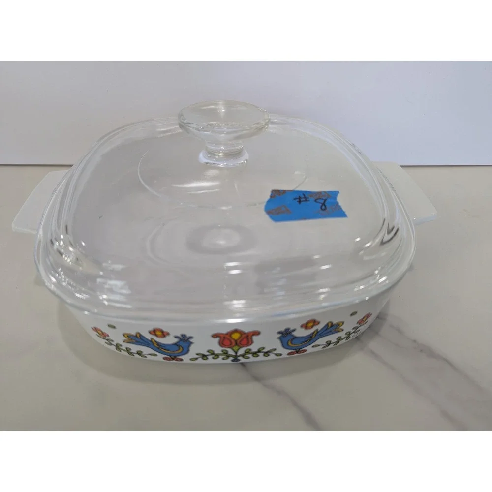 Vintage Corning Ware Friendship Country Festival Casserole Dish 8x8x2 A-8-B